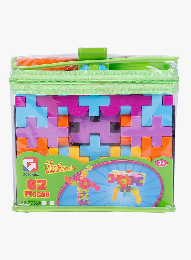 GoldKids 62-Piece Building Blocks With Tote Bags 62  - Image 2