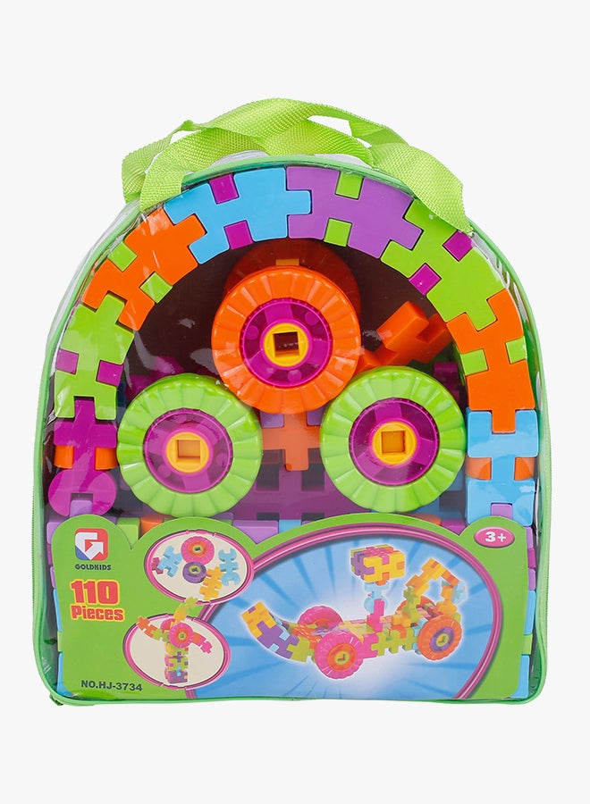 GoldKids 110-Piece House-Shaped Building Blocks With Tote Bags 110  - Image 2