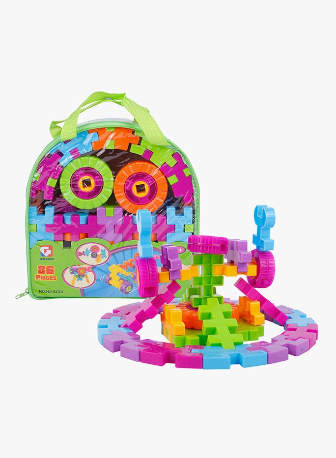 جولد كيدز مجموعة مكعبات البناء على شكل منزل مكونة من 86 قطعة HJ-3733 86 أكبر من3 سنوات - Image 3