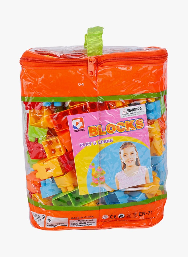 GoldKids - 170-Piece Colorful Durable  Sturdy Building Blocks Set With Tote Bags 170 - Image 1
