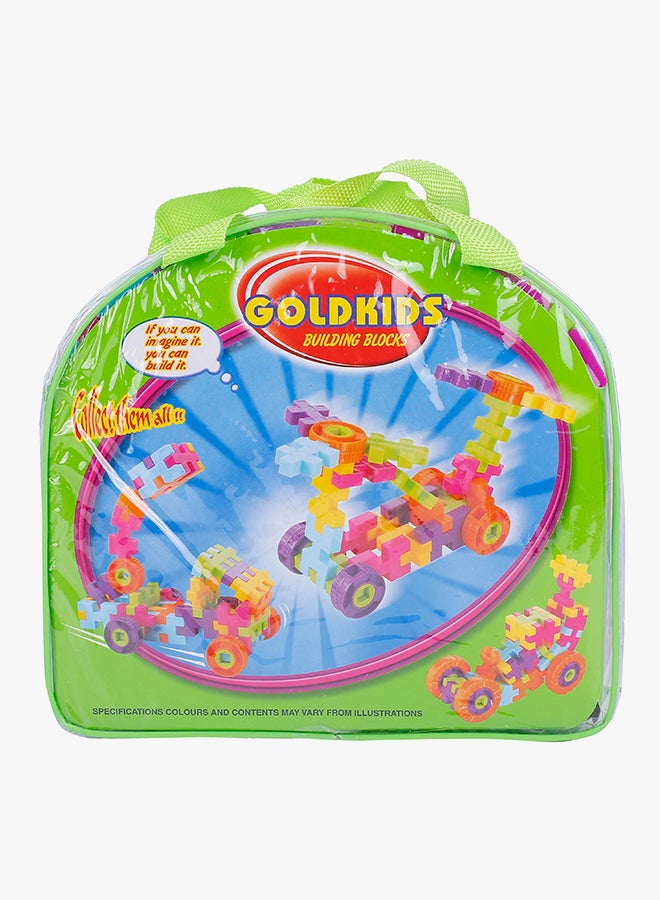 جولد كيدز طقم مكعبات البناء مع حقيبة مكون من 74 قطعة 74 - Image 2