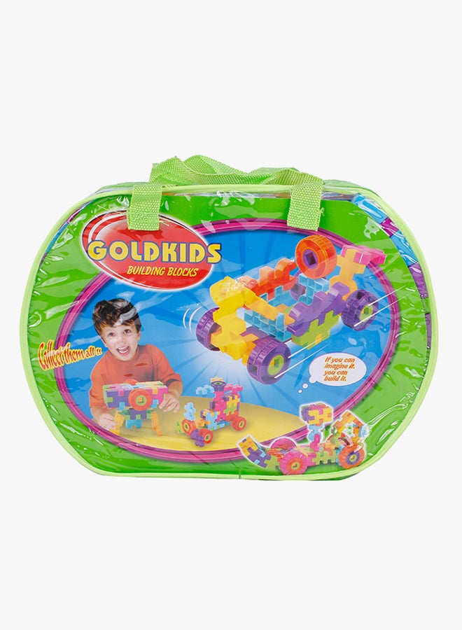GoldKids - 96-Piece Hut Building Blocks With Tote Bag 96 - Image 1