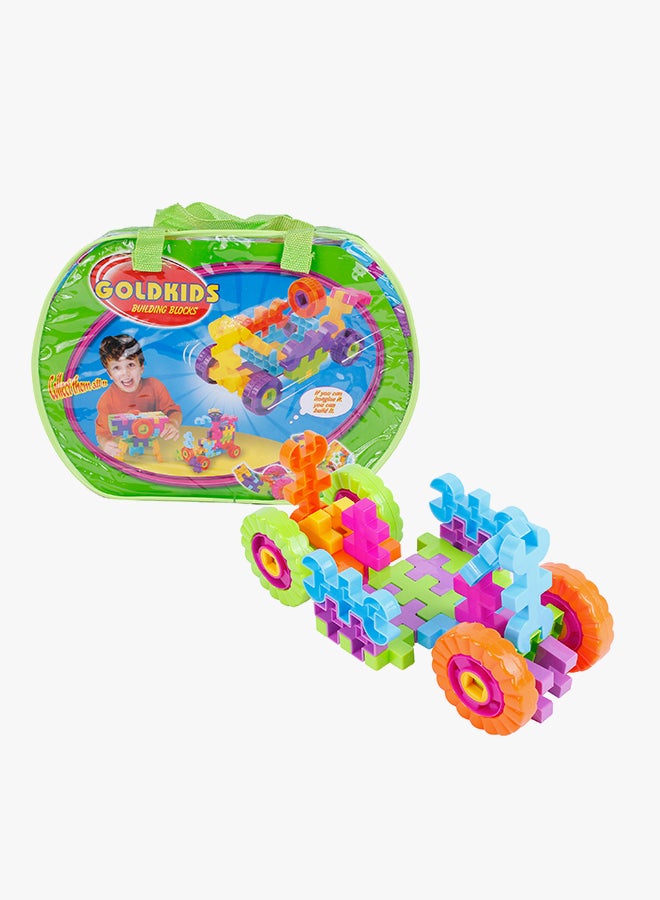 GoldKids - 96-Piece Hut Building Blocks With Tote Bag 96 - Image 1