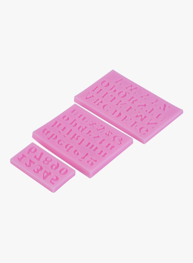شاربدو قالب خبز ثلاثي الأبعاد على شكل حروف وأرقام من 3 قطع وردي 6x8x10سم - Image 2
