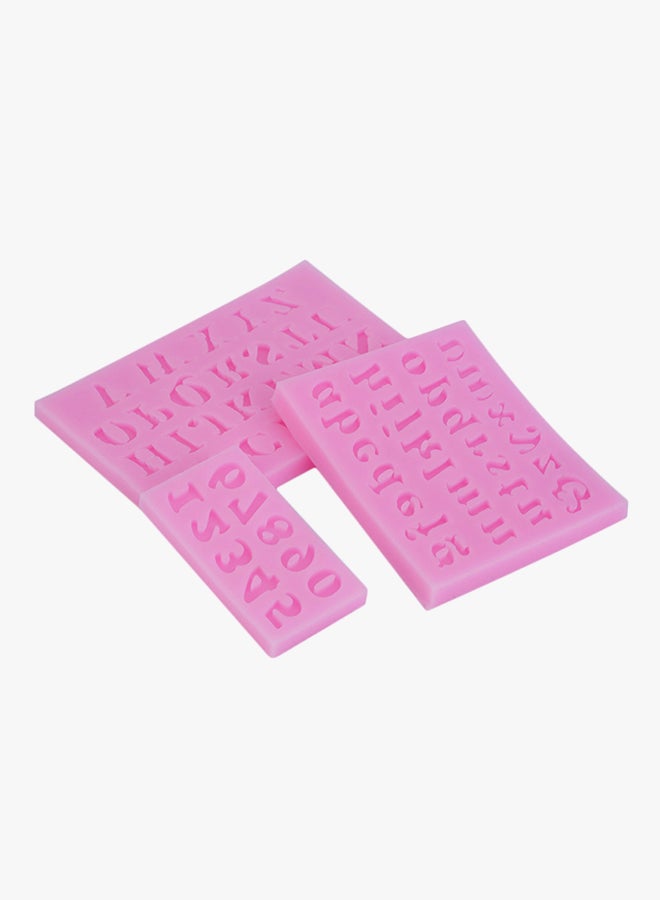شاربدو قالب خبز ثلاثي الأبعاد على شكل حروف وأرقام من 3 قطع وردي 6x8x10سم - Image 3