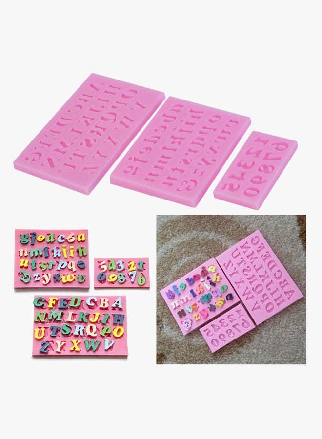 شاربدو قالب خبز ثلاثي الأبعاد على شكل حروف وأرقام من 3 قطع وردي 6x8x10سم - Image 4