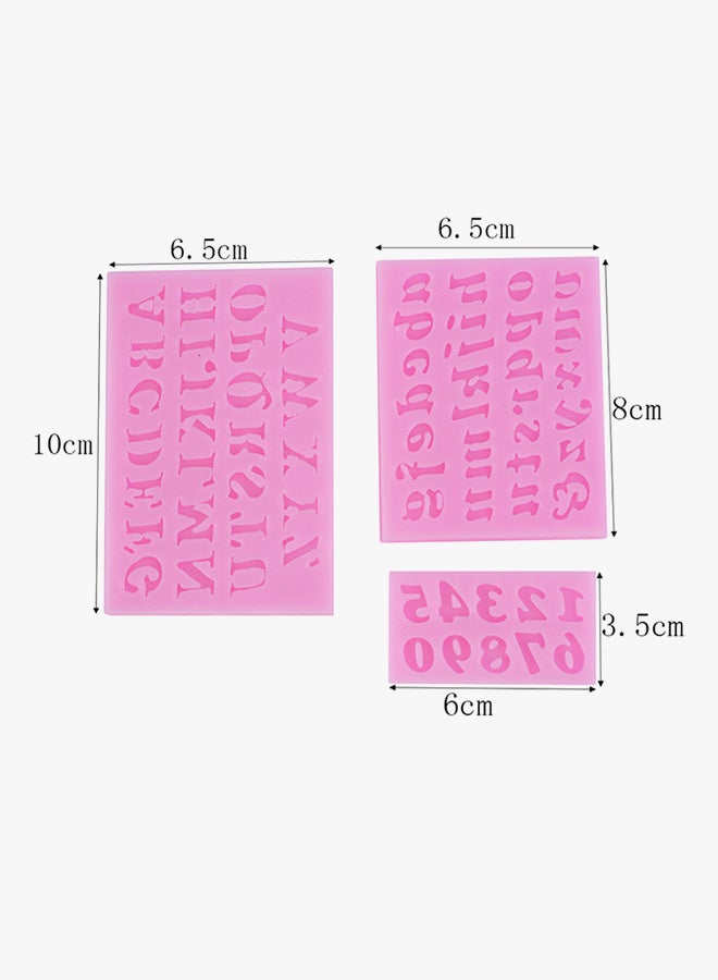 شاربدو قالب خبز ثلاثي الأبعاد على شكل حروف وأرقام من 3 قطع وردي 6x8x10سم - Image 5