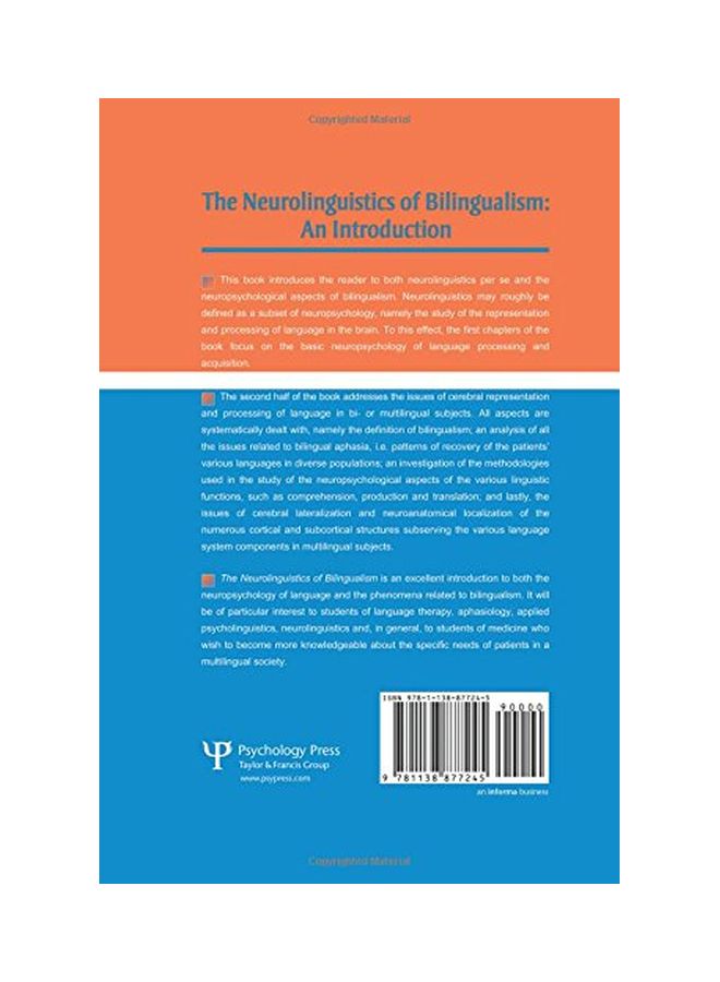 null - The Neurolinguistics Of Bilingualism: An Introduction paperback english - 23 May 2015 - Image 1
