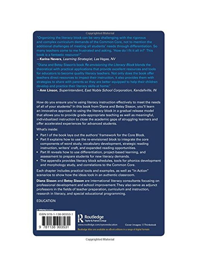 Re-envisioning The Literacy Block paperback english - 19 Sep 2015 - Image 2