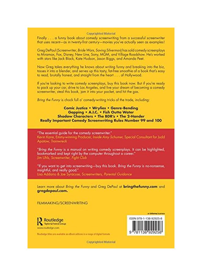 Bring The Funny: The Essential Companion For The Comedy Screenwriter paperback english - 09 Aug 2016 - Image 2