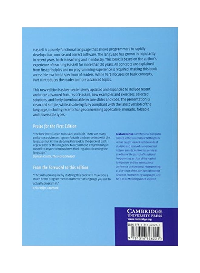 Programming in Haskell Paperback English by Graham Hutton - 01 Mar 2017