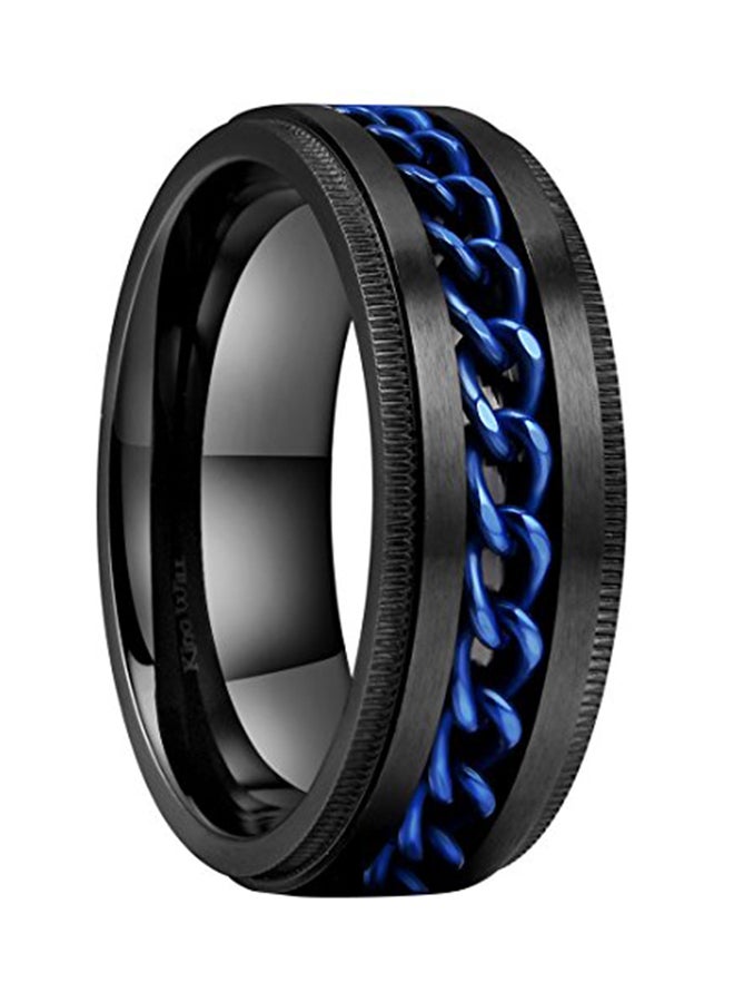 كينج ويل خاتم دوّار مصنوع من الستانلس ستيل بتصميم سلسلة متشابكة - Image 1