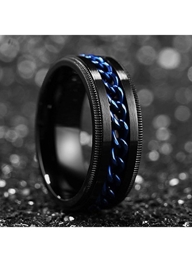 كينج ويل خاتم دوّار مصنوع من الستانلس ستيل بتصميم سلسلة متشابكة - Image 2