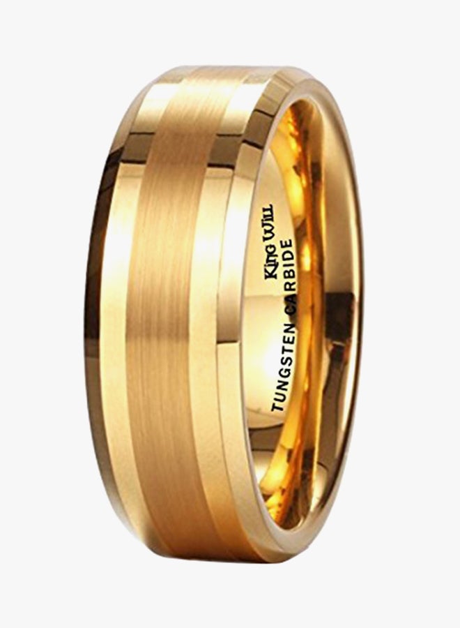 كينج ويل خاتم زفاف لامع من كربيد التنسجتن مصقول في المنتصف - Image 2