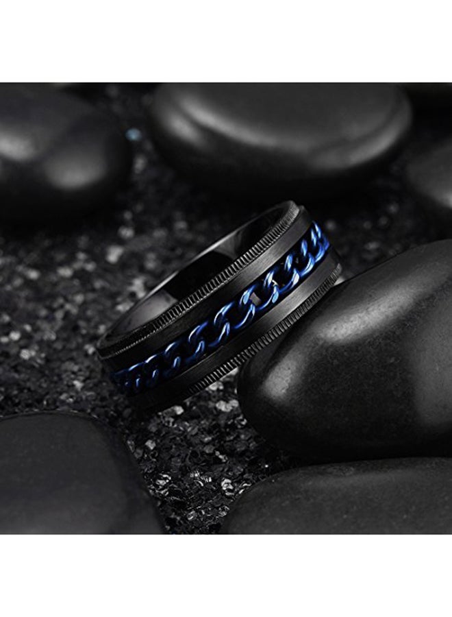 كينج ويل خاتم دوّار مصنوع من الستانلس ستيل بتصميم سلسلة متشابكة - Image 3