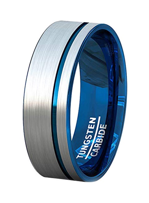 Tungsten Thin Side Flat Edge Groove Ring