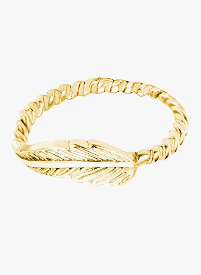 Sterling Silver Sideway Feather Ring
