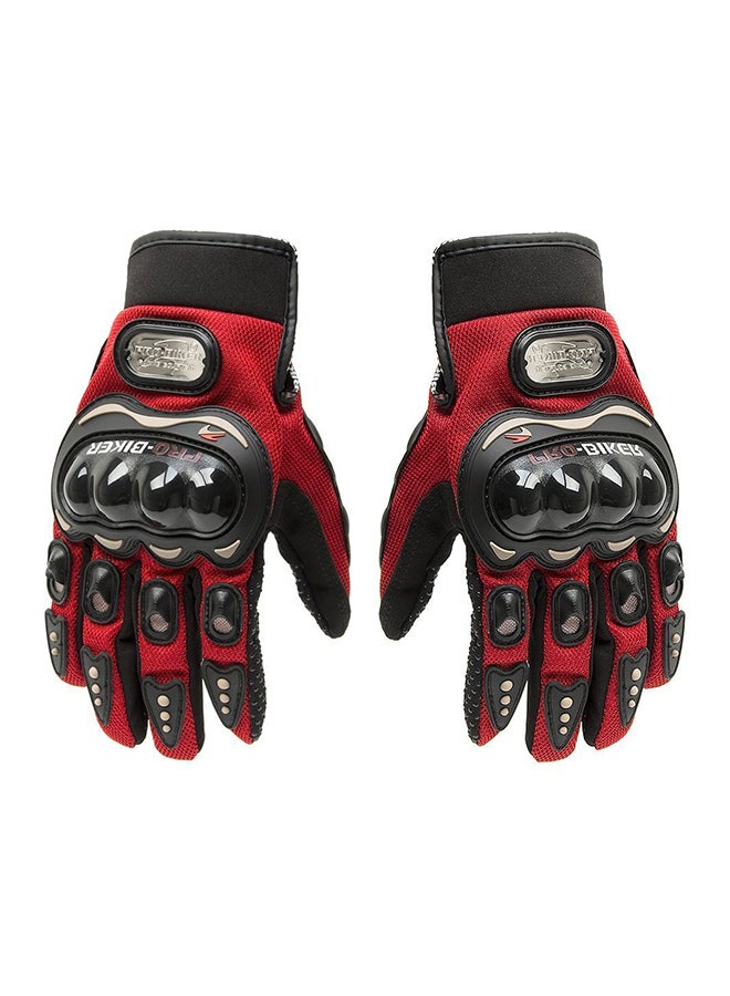 Pair Of Anti-Fall Leather Motorcycle Riding Gloves - Image 1