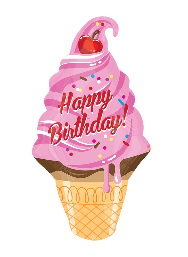 Anagram Ice Cream Cone Birthday Balloon 18x32inch 