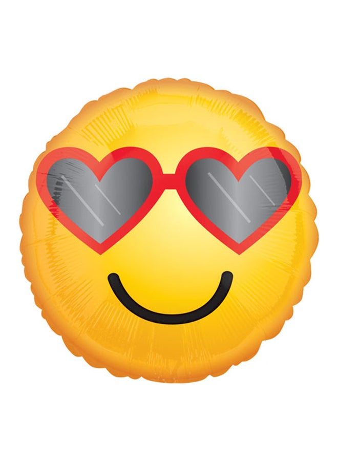 أناجرام بالون من القصدير بأيقونة تعبيرات عاطفية بنظارات على شكل قلوب 18بوصة