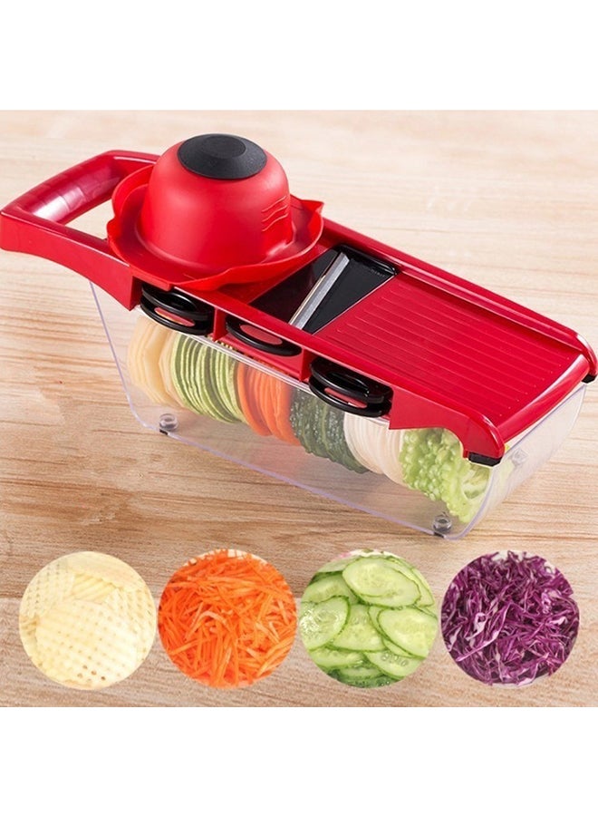 Multifunctional Stainless Steel Vegetable Cutter Red/Black 425grams - v1550057007/N20743114A_7