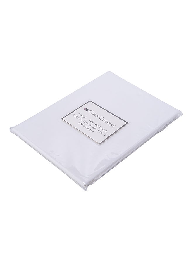 Casa Comfort 2-Piece Pillow Cover Set Cotton White 50x75cm  - Image 3