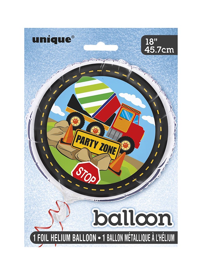 Unique Construction Party Foil Balloon 18inch - Image 1