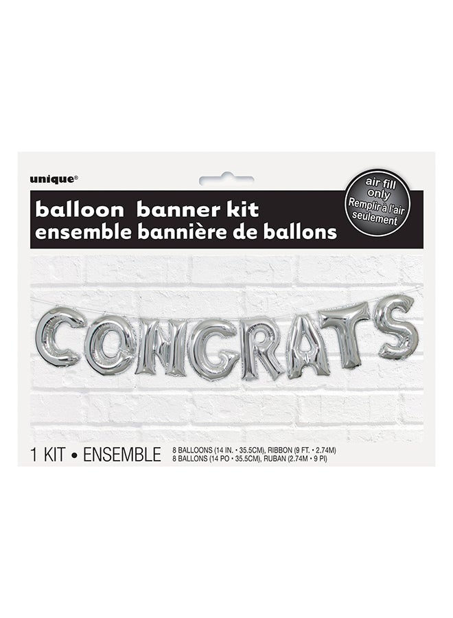 Unique 8-Piece Congrats Letter Balloon Banner Kit - Image 1
