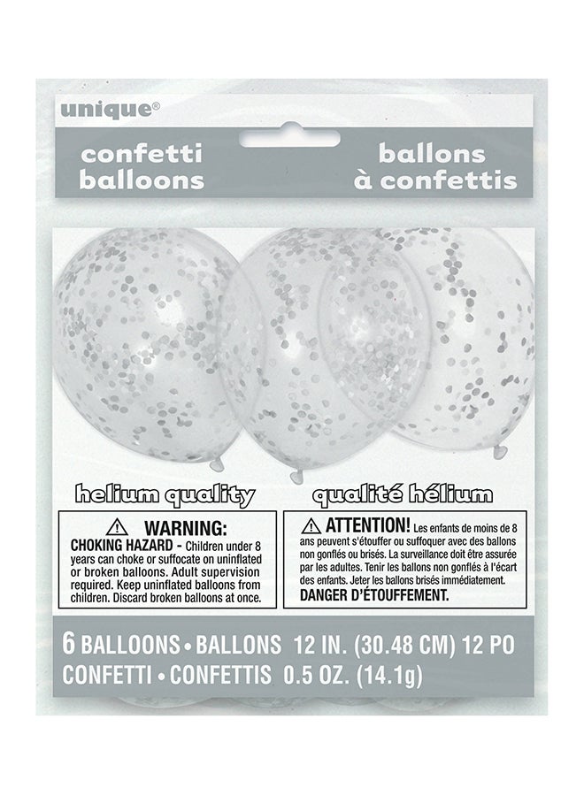 يونيك 6 بالونات لتزيين المنزل في الحفلات مليئة بقصاصات الأوراق الملونة 12بوصة - Image 1