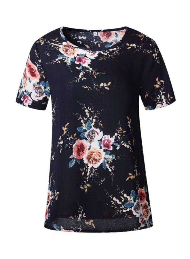 شاربدو بلوزة بأكمام قصيرة ونقشة أزهار - Image 1