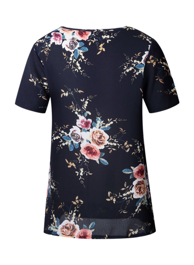 شاربدو بلوزة بأكمام قصيرة ونقشة أزهار - Image 2