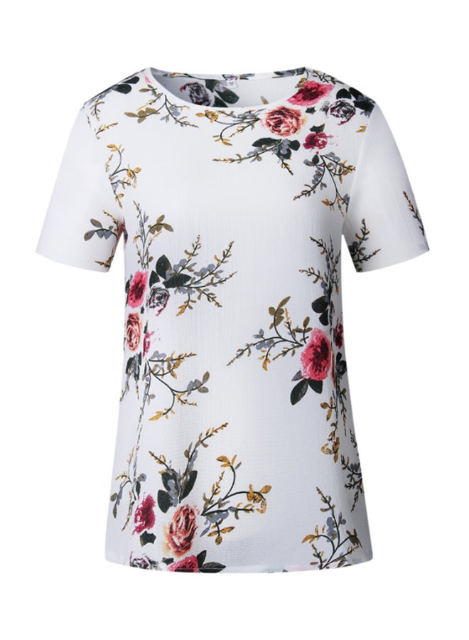 شاربدو بلوزة بأكمام قصيرة ومزينة بطبعة زهور - Image 1