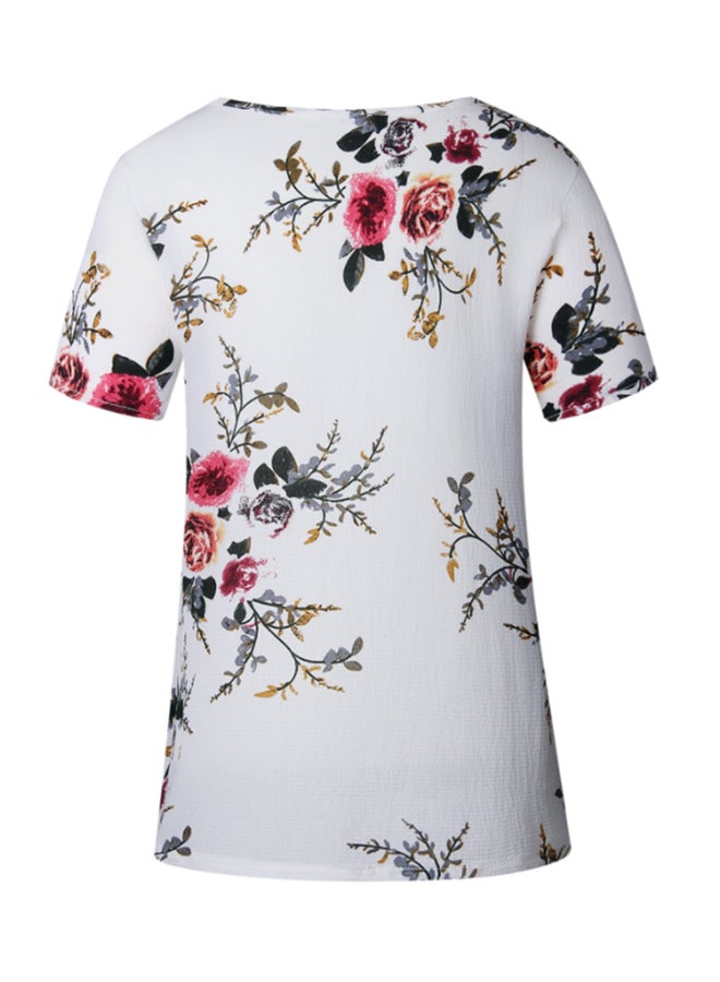 شاربدو بلوزة بأكمام قصيرة ومزينة بطبعة زهور - Image 2