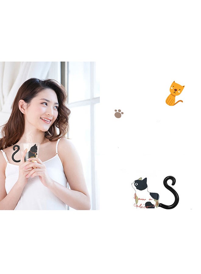 CYTHERIA - Cat Printed Tea Cup White/Black/Clear 9x5.3cm - Image 1