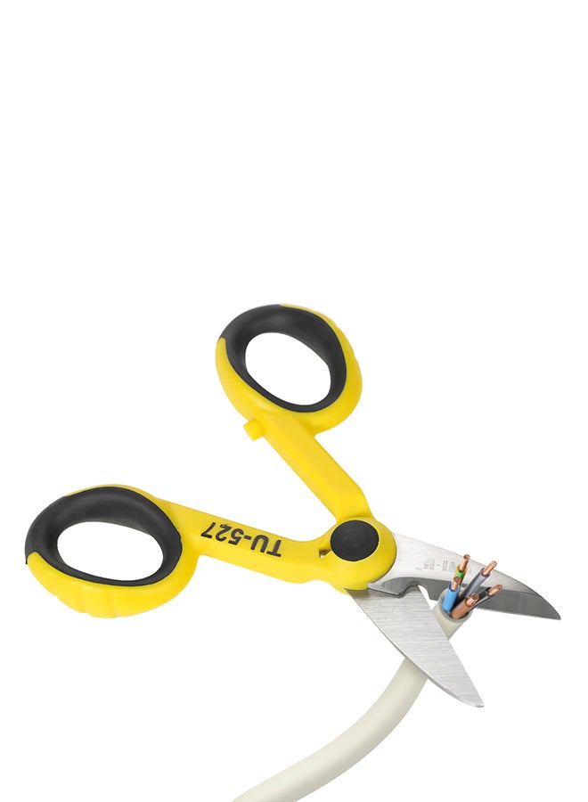 TNI-U Steel Shears Cut/Strip Electrical Wire With Wire Cutting Notch Yellow/Silver/Black 14.5centimeter  - Image 4