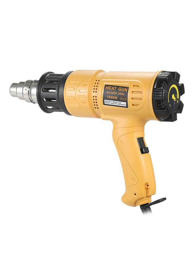 Adjustable Temperature Speed Blower Tool With 4 Nozzles AC220V EU Plug Yellow/Black 25x20x7cm
