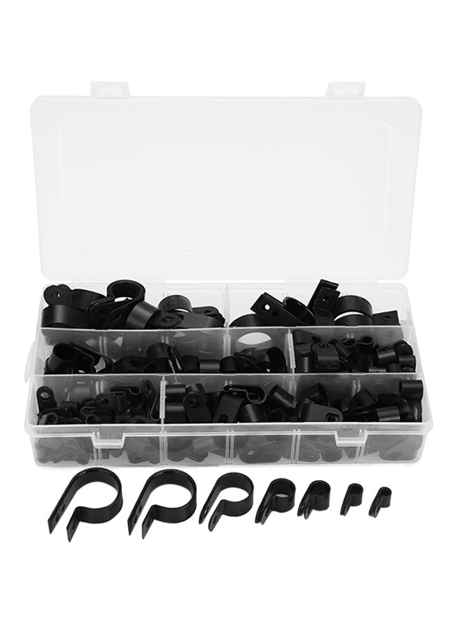200-Piece Nylon Wire Cable Clamp Black 24.5x12x4.2cm - Image 1