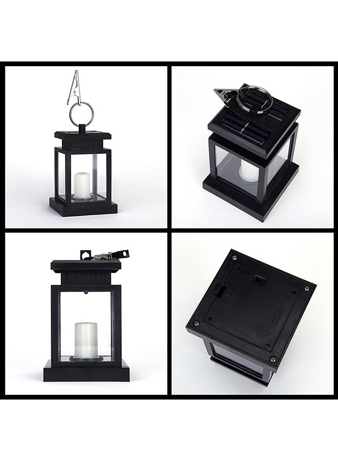 مصباح يعمل بالطاقة الشمسية بإضاءة بيضاء LED دافئة ومزودة ببطارية تعمل بالطاقة الشمسية متعددة البلورات أسود 8.8x8.8x12.5سم - Image 2