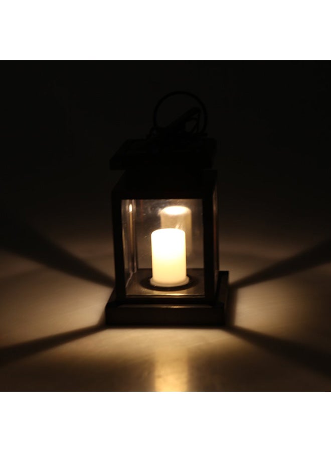 مصباح يعمل بالطاقة الشمسية بإضاءة بيضاء LED دافئة ومزودة ببطارية تعمل بالطاقة الشمسية متعددة البلورات أسود 8.8x8.8x12.5سم - Image 3