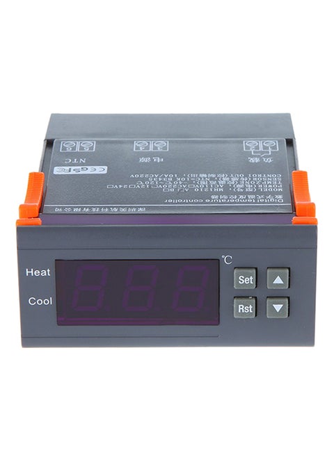Digital Temperature Controller Thermocouple Grey 8.5x7.5x3.5cm
