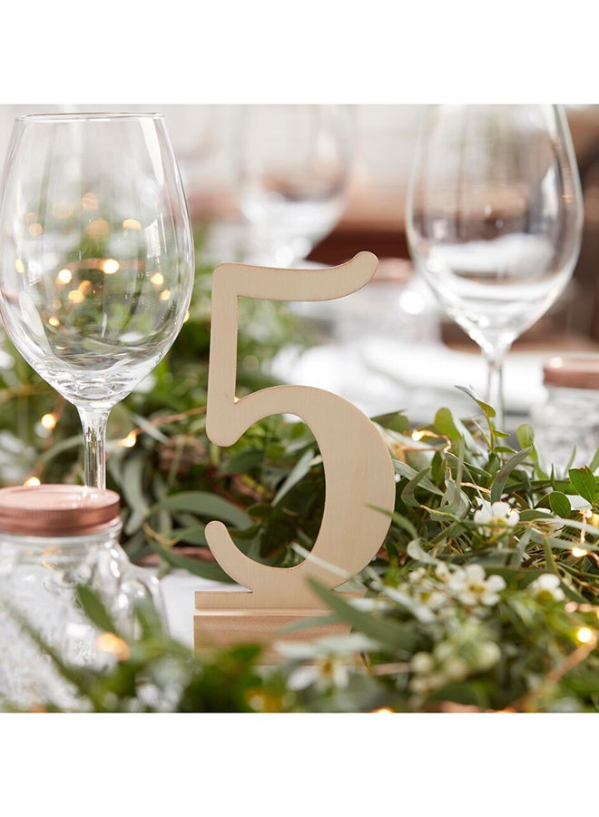 Ginger Ray - Table Numbers Wooden 1 And 12 16inch - Image 1