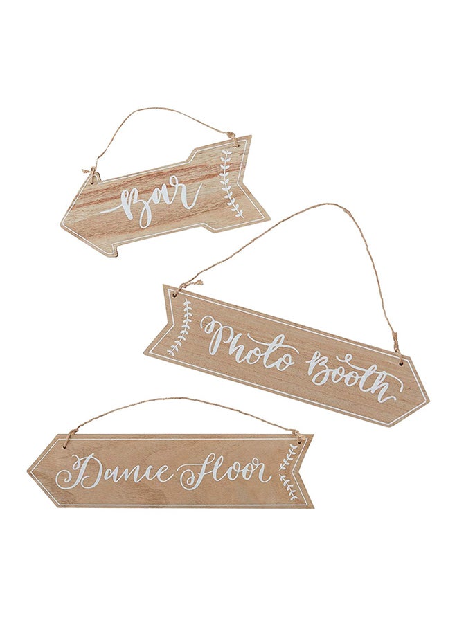 Ginger Ray 3-Piece Wooden Arrow Signpost Set 12inch  - Image 1