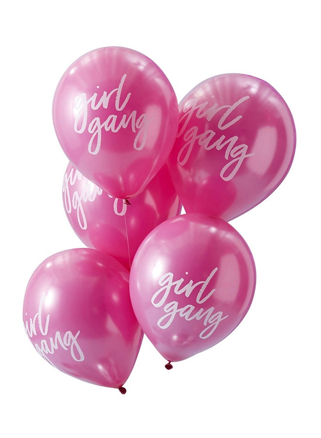 جينجر راي طقم من 5 بالونات تزيين بطبعة عبارة "Girl Gang" - Image 1