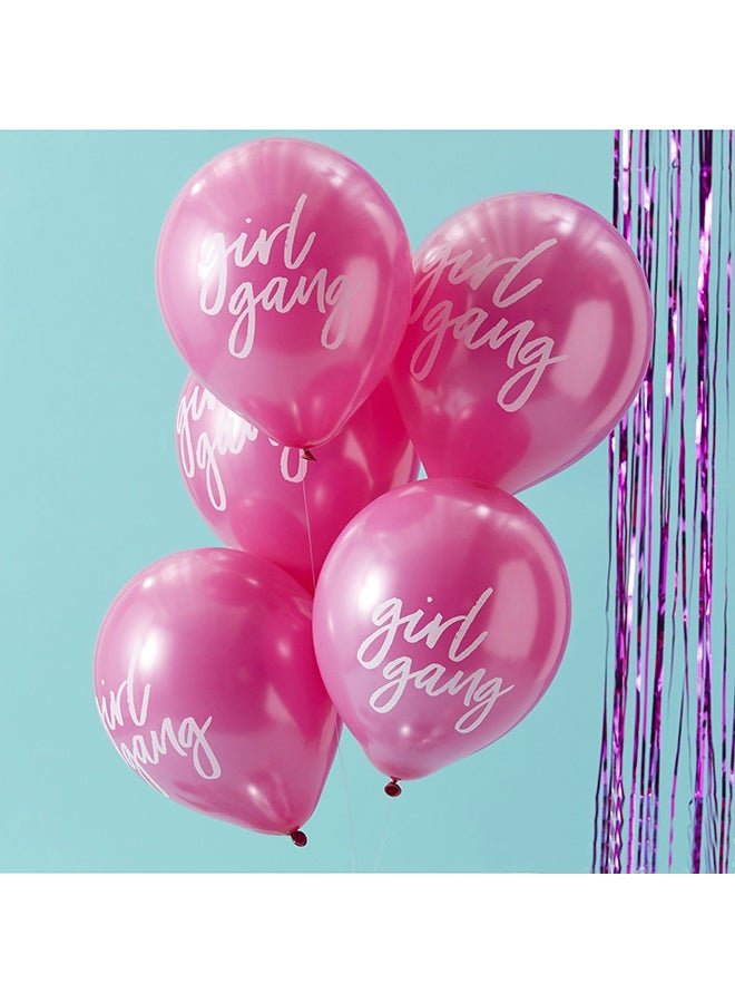 جينجر راي طقم من 5 بالونات تزيين بطبعة عبارة "Girl Gang" - Image 2