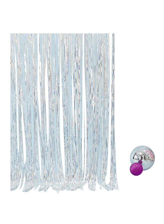Ginger Ray Metallic Tinsel Foil Fringe Curtain 23cm - Image 1