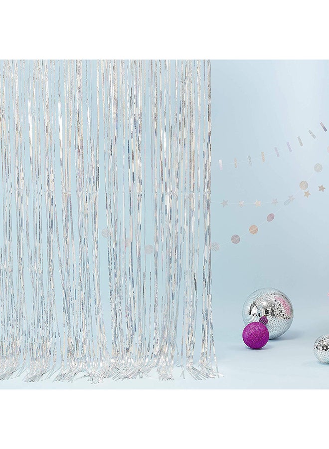 Ginger Ray Metallic Tinsel Foil Fringe Curtain 23cm - Image 2