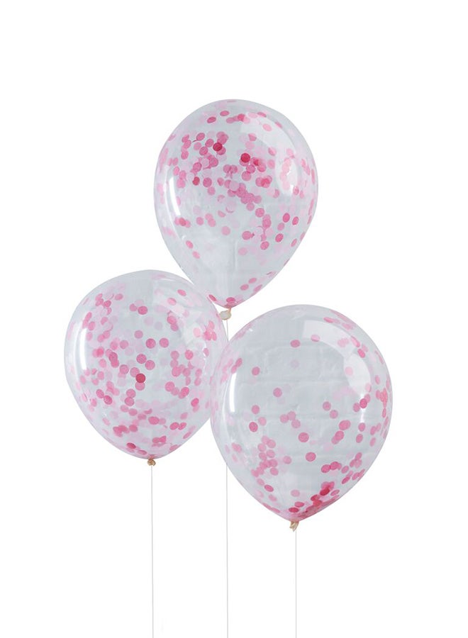 Ginger Ray 5-Piece Confetti Party Balloons 12cm - Image 1