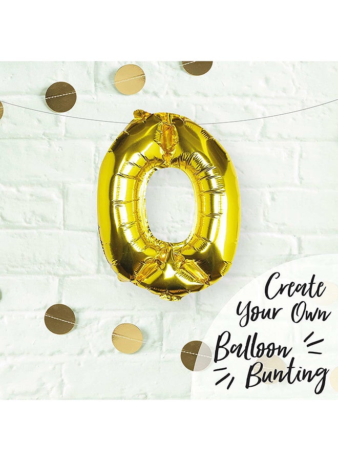 Ginger Ray 16-Inch Foil Number 0 Balloon 10 x 19cm - Image 2