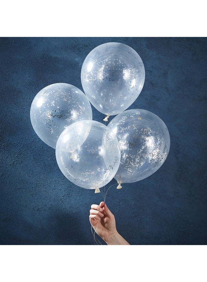 Ginger Ray Pack Of 5 Confetti Balloons 10 x 75cm - Image 2