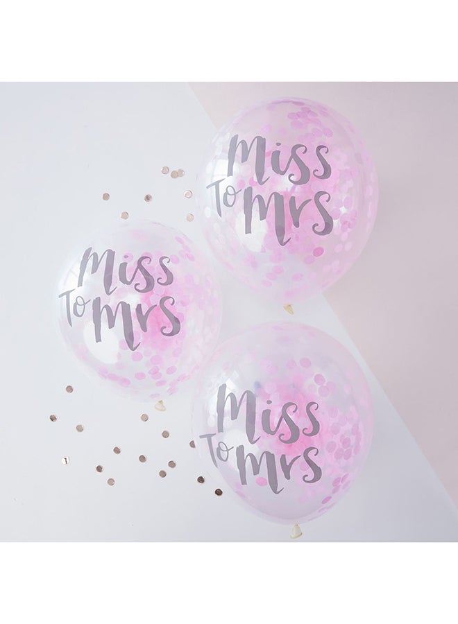Ginger Ray 5-Piece Miss To MRS Printed Balloon Set - Image 2